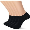 thumbnail image 1 of SERISIMPLE Women No Show Thin Bamboo Ankle Sock Soft Breathable Socks 5 Pairs (Black, Large), 1 of 8