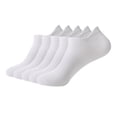 thumbnail image 1 of SERISIMPLE Women No Show Thin Bamboo Ankle Sock Soft Breathable Socks 5 Pairs (White1, Large), 1 of 2