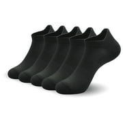 SERISIMPLE Women Summer Thin Sock No Show Running Socks 5 Pairs (Black, Large)