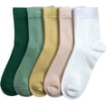 thumbnail image 1 of SERISIMPLE Women Thin Ankle Socks Bamboo Crew Lightweight Soft Breathable Socks 5 Pairs (Assorted6, Medium), 1 of 6