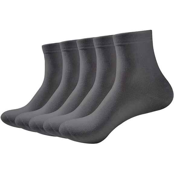 SERISIMPLE Women Thin Ankle Socks Bamboo Crew Lightweight Soft Breathable Socks 5 Pairs (Dark Grey, Medium)