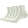 thumbnail image 1 of SERISIMPLE Women Thin Ankle Socks Bamboo Crew Lightweight Soft Breathable Socks 5 Pairs (Off White, Medium), 1 of 6