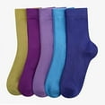 thumbnail image 1 of SERISIMPLE Women Thin Ankle Socks Bamboo Crew Lightweight Soft Breathable Socks 5 Pairs (Royal Colors, Large), 1 of 5