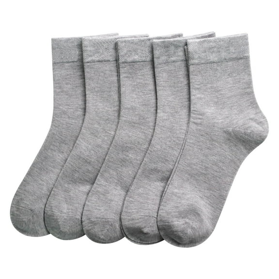 SERISIMPLE Women Thin Ankle Socks Bamboo Crew Lightweight Soft Breathable Socks 5 Pairs (grey, Large)