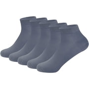 SERISIMPLE Ultra-Thin Ankle Viscose Bamboo Socks for Women - Mesh Breathable Lightweight Low-Cut Socks 5 Pairs (Blue, Medium)