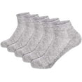 thumbnail image 1 of SERISIMPLE Women Thin Mesh Bamboo Ankle Breathable Sock Summer Low-Cut Socks 5 Pairs (Grey, Large), 1 of 6