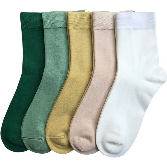 SERISIMPLE Women's Ankle Socks Bamboo Crew Thin Boot Gentle Comfort Breathable Socks 5 Pairs (Multicolor, M)
