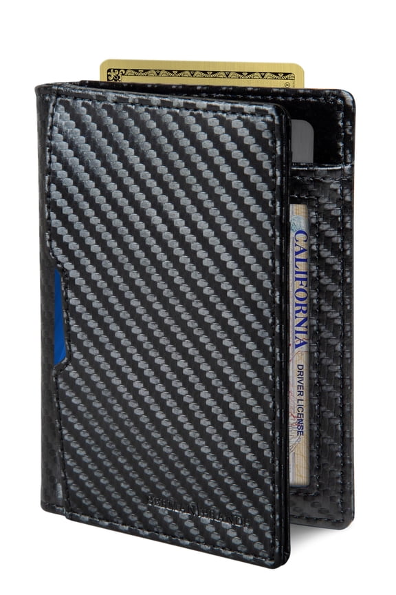 - Wallets for Men Slim Mens leather RFID Blocking Minimalist Card Front Pocket Bifold Travel Thin (Modern Black 5.0) A101