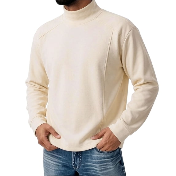 SEROYE Mens Big & Tall T Shirt Mock Neck Solid Long Sleeve Tops ...