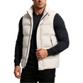 Zip Button Snap SEROYE Mens Padded Vest Stand Collar Full Zip Snap Button Sleeveless ...