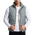 thumbnail image 1 of SEROYE Mens Vest Sherpa Lined Padded Stand Collar Sleeveless Full Zip Embossed Gilet for Fall Winter Layering Outerwear (XL, Green), 1 of 9