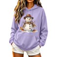 thumbnail image 1 of SEROYE Womens Christmas Print Sweatshirts Snowman Graphic Hoodie Long Sleeve Pullover Casual Holiday Festival Tops (2XL, Purple Christmas 03), 1 of 5