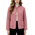 thumbnail image 1 of SEROYE Womens Jackets Corduroy Quilted Stand Collar Button Down Coat Embossed Pattern Casual Warm Outerwear Pockets (L, Pink), 1 of 5