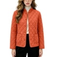 thumbnail image 1 of SEROYE Womens Jackets Corduroy Quilted Stand Collar Button Down Coat Embossed Pattern Casual Warm Outerwear Pockets (XL, Orange), 1 of 5