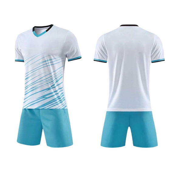 SERTG 2 PC Kids Soccer Uniform Set for 5-15 Years Boys Girls Quick Dry Breathable Short Sleeve Shirt and Elastic Waist Shorts Youth Football Training Sportswear Set