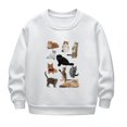 thumbnail image 1 of SERTG Big Girls Fleece Lined Print Sweatshirt Long Sleeve Crew Neck Fall Winter Playful Snug Fitted Top for Kids 2-12 Years(White,5-6 Years), 1 of 5
