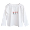 thumbnail image 1 of SERTG Big Girls Floral Print Relaxed Fitted Tee Long Sleeve Round Neck Fall Winter Comfottable Top for Children 2-12 Years(White,6 Years), 1 of 5