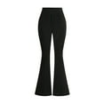 thumbnail image 1 of SERTG Big Kids 4 Pack Solid Color Flared Leg Pants Elastic Waist All Seasons Comfortable Casual Fitted Pants for Boys and Girls 8-13 Years (Black,12 Years), 1 of 4