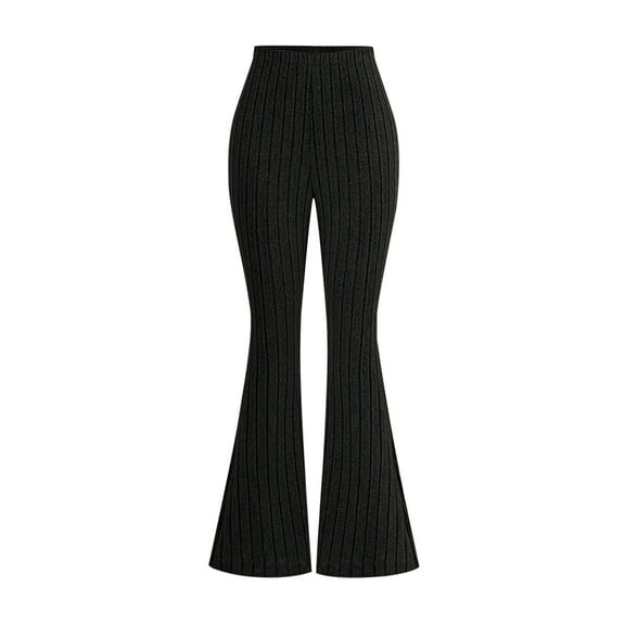 SERTG Big Kids 4 Pack Solid Color Flared Leg Pants Elastic Waist All Seasons Comfortable Casual Fitted Pants for Boys and Girls 8-13 Years (Black,9 Years)