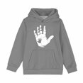 thumbnail image 1 of SERTG Big Kids Hooded Pullover Long Sleeve Fall Winter Active Brushed Feel Everyday Wear Top for Children 4-14 Years(Gray,13 Years), 1 of 5