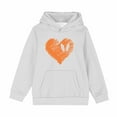 thumbnail image 1 of SERTG Big Kids Hooded Pullover Long Sleeve Fall Winter Active Brushed Feel Everyday Wear Top for Children 4-14 Years(White,7 Years), 1 of 5