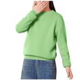 thumbnail image 1 of SERTG Big Kids Lined Sweater Long Sleeve Mock Neck Fall Winter Solid Color Knit Layer Top for Boys and Girls 2-14 Years(Green,3-4 Years), 1 of 6