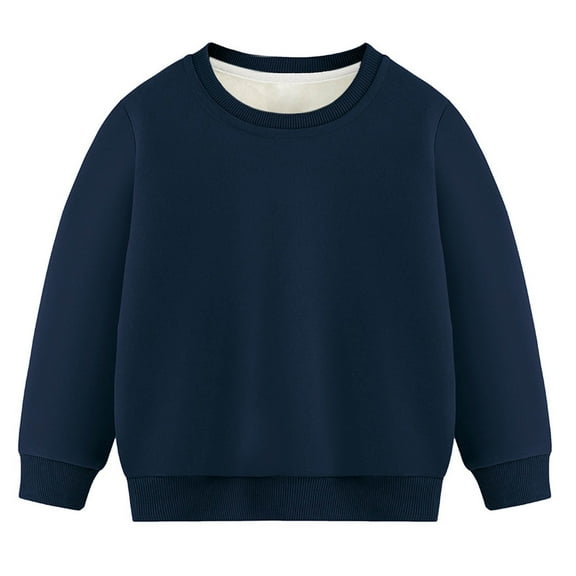 SERTG Big Kids Lined Sweater Long Sleeve Mock Neck Fall Winter Solid Color Knit Layer Top for Boys and Girls 3-14 Years(Navy,11-12 Years)