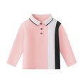 thumbnail image 1 of SERTG Big Kids Patchwork Hooded Shirt Long Sleeve Collar Fall Winter Versatile Casual Outerwear for Children 3-15 Years(Pink,3-4 Years), 1 of 5
