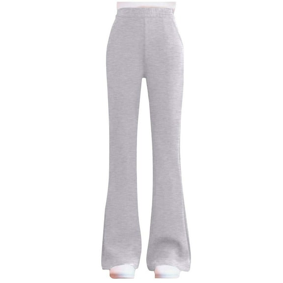 SERTG Big Kids Solid Color Yoga Skirt Pants Base Layer Fall Spring Play Stretch Leggings Comfortable Sportswear for Girls 5-15 Years(Gray#1,11 Years)