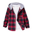 thumbnail image 1 of SERTG Boys Color Block Hooded Jacket Casual Lightweight Spring Fall Long Sleeve Outerwear Top for Kids 8-14 Years(Red,13 Years), 1 of 3