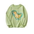 thumbnail image 1 of SERTG Boys Dinosaur Graphic Print Shirt Loose Long Sleeve Round Neck Spring Fall Active Playwear Top for Boys 3-9 Years(Z01#Green,4 Years), 1 of 7