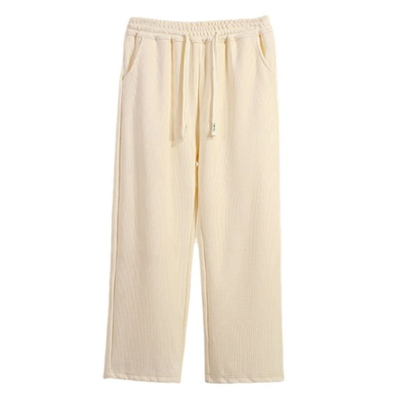 SERTG Boys' Fall Winter Long Pants Fashion Soft Solid Color Straight Leg Casual Sports Pants for Kids 3-15 Years(Beige,9-10 Years)