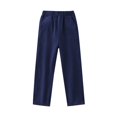 thumbnail image 1 of SERTG Boys' Fall Winter Long Pants Fashion Soft Solid Color Straight Leg Casual Sports Pants for Kids 3-15 Years(Dark Blue,10-11 Years), 1 of 4