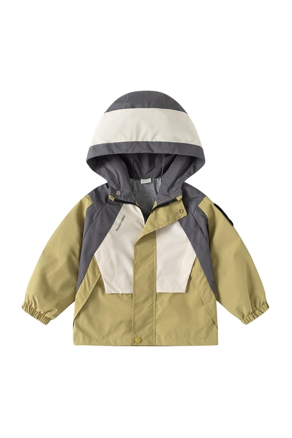 Boys and Girls Active Jacket Hooded Zip Front with Pocket Detail Long Sleeve Fall Winter Comfortable Fitted Outerwear for Kids 2-12 Years(Green,5 Years)