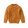 thumbnail image 1 of SERTG Boys and Girls Cute Solid Color Sweater Cute Fall Winter Thick Casual Keep Warm Long Sleeves Round Neck Tops for Kids 1-6 Years(Orange#2,9 Years), 1 of 4