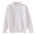 thumbnail image 1 of SERTG Boys and Girls Fashion Long Sleeves Knit Sweater Hight Neck Base Shirt Casual Comfortable Fall Winter Tops for Children 4-7 Years(White,11-12 Years), 1 of 3