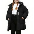 thumbnail image 1 of SERTG Boys Girls Hooded Coat Long Sleeve Mid Length Winter Warm Waterproof Snow Plays Casual Outerwear for Kids Toddler 2-12 Years(Black,2 Years), 1 of 6