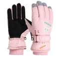 thumbnail image 1 of SERTG Boys Girls Snow Gloves Cute Cartoon Thickened Warmth Insulated Grip Adjustable Wrist Winter Waterproof Kids Skiing Sports Gloves for Children 8-12 Years(Pink,One Size), 1 of 9