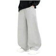 thumbnail image 1 of SERTG Boys Plus Size Solid Color Jogger Pants Elastic Waist with Pockets Kids Loose Casual Comfortable Spring Summer Trousers(Gray,12-13 Years), 1 of 6