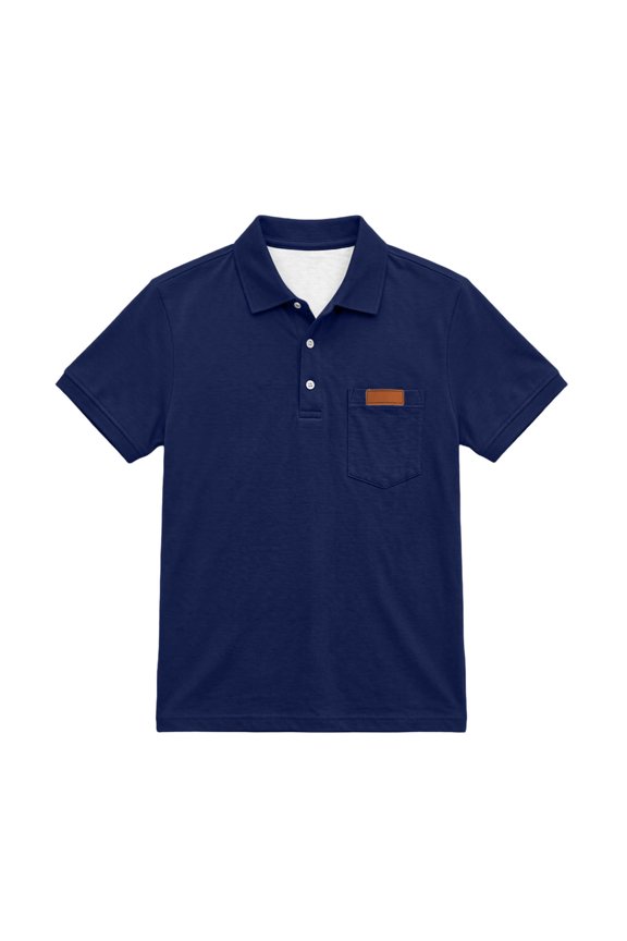 Boys Shirt Short Sleeve Collared School Uniform Preppy Style Casual Breathable Cotton Blend Shirt For Kids Daily Wear