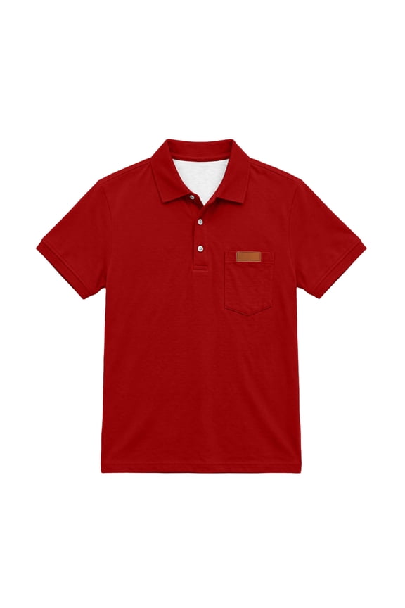 Boys Shirt Short Sleeve Collared School Uniform Preppy Style Casual Breathable Cotton Blend Shirt For Kids Daily Wear