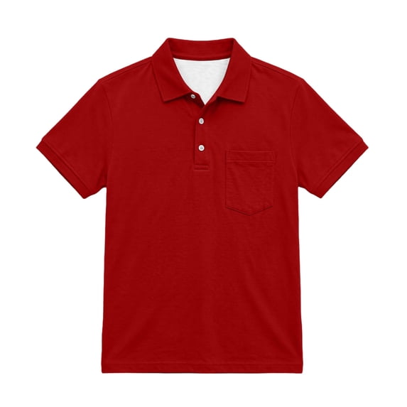 SERTG Boys Short Sleeve Button Up Shirt Collared School Uniform Preppy Style Casual Breathable Cotton Blend Shirt For Kids Daily Wear