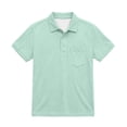 thumbnail image 1 of SERTG Boys Short Sleeve Button Up Shirt Collared School Uniform Preppy Style Casual Breathable Cotton Blend Shirt For Kids Daily Wear, 1 of 8