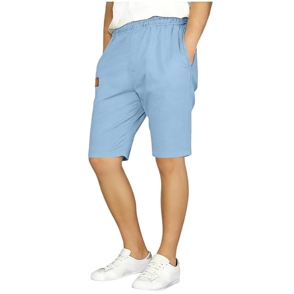 SERTG Boys Shorts Quick-dry Elastic Waist Casual Loose Fit Kids Solid Color Summer Play Comfortable Wear Everyday Running Shorts(Light Blue,7-8 Years)