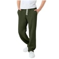 thumbnail image 1 of SERTG Boys Solid Color Jogger Pants Elastic Waist Side Pockets Casual Loose Fit Fall Winter Sweatpants Kids Fashion Casual Trousers(Army Green#2,12-13 Years), 1 of 4