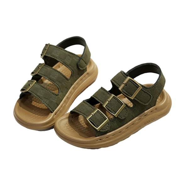 SERTG Boys Summer Beach Sandals Soft Sole Casual Shoes for Outdoor Play and Daily Activities Comfortable Walking Footwear for Warm Weather Children Sandals(Army Green,3-3.5 Years)