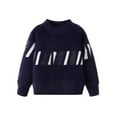 thumbnail image 1 of SERTG Boys Sweater Casual Loose Round Neck Long Sleeve Fall Winter Base Shirt with Cute Print for Kids 3-14 Years(Navy,8 Years), 1 of 3