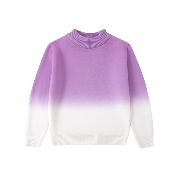 SERTG Boys Sweater Casual Loose Round Neck Long Sleeve Fall Winter Base Shirt with Cute Print for Kids 3-14 Years(Purple,11 Years)