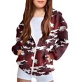 thumbnail image 1 of SERTG Boys and Girls Checkered Hooded Jacket Zip Front Long Sleeve Sporty Casual Outerwear Top for Children 4-12 Years(Red,11 Years), 1 of 8