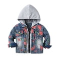 thumbnail image 1 of SERTG Boys and Girls Classic Mock Layered Hooded Jacket Long Sleeve Rugged Look Outerwear for Children 1-10 Years(Gray,11-12 Years), 1 of 8